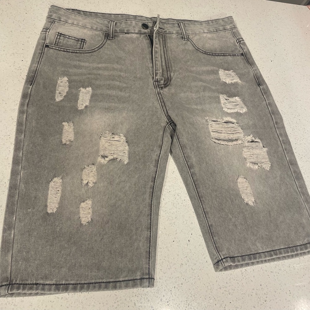 Jean shorts.
